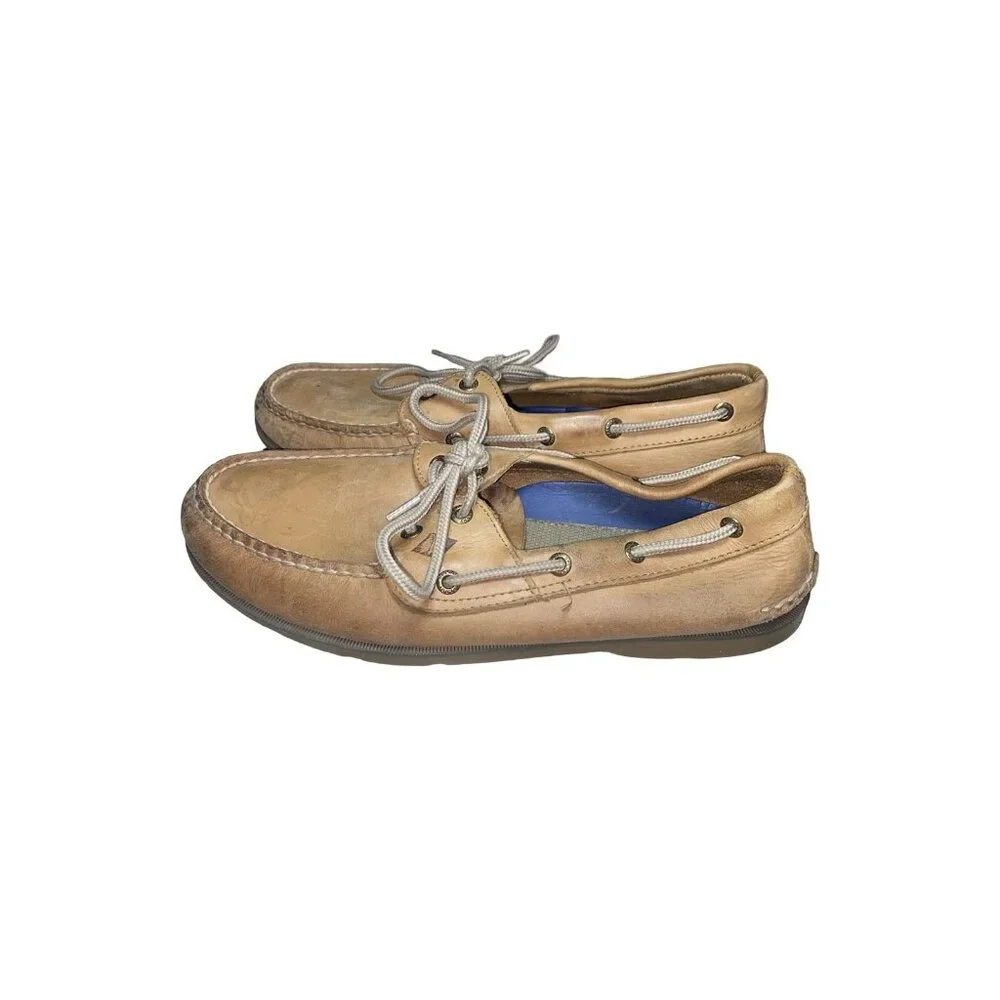 Sperry Top-Sider 0777894 Men's Size 9W Tan Leather Boat Shoes
